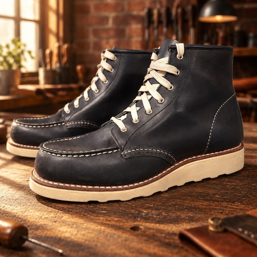 Red Wing 6" Heritage Classic Women's Moc Toe Boot Soft Toe Black Size 9.5 B 3373